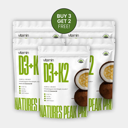 D3 + K2 (MK7) with Coconut Oil - 300 Softgels/Bag