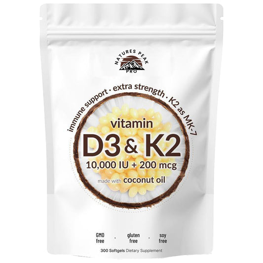 Natures Peak Pro D3+K2 Coconut Oil Softgels