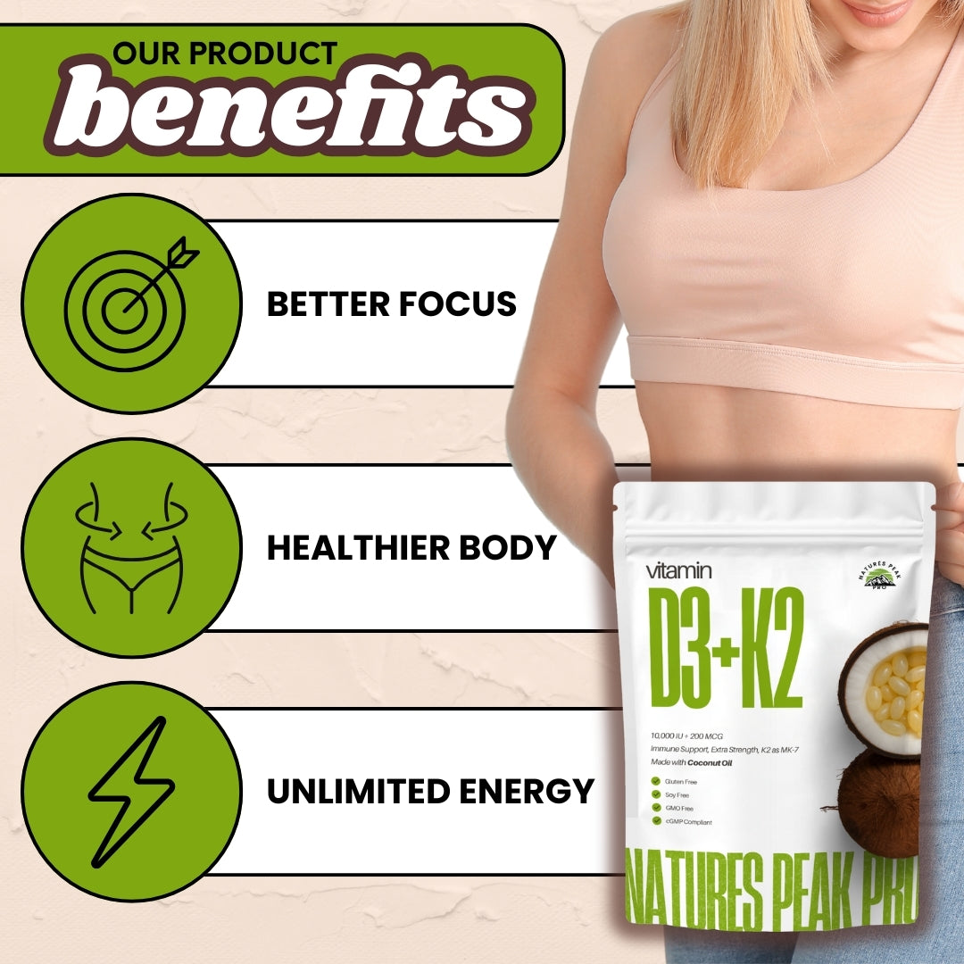 D3 + K2 (MK7) with Coconut Oil - 300 Softgels/Bag