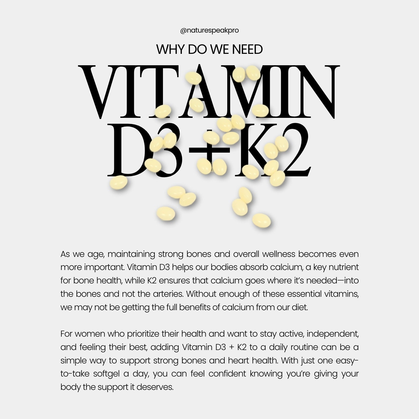 D3 + K2 (MK7) with Coconut Oil - 300 Softgels/Bag