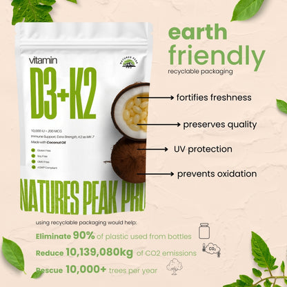 D3 + K2 (MK7) with Coconut Oil - 300 Softgels/Bag