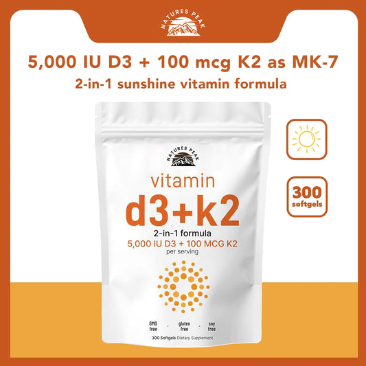 Natures Peak Pro D3+K2 Softgels