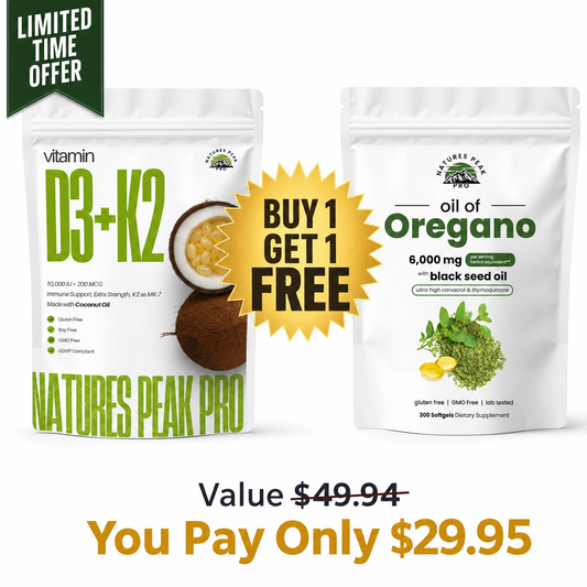 Buy 1 D3+K2 (MK7) with Coconut Oil, Get 1 Oil of Oregano FREE